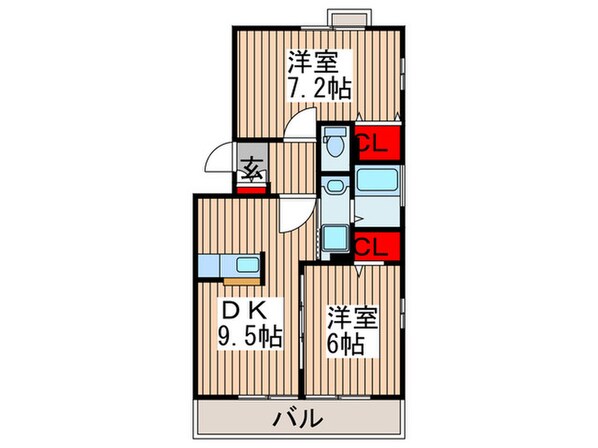 クレ－ルⅢの物件間取画像